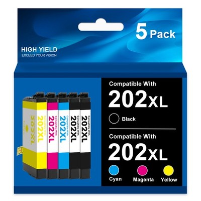 T202 202 XL Ink Cartridges for Epson 202XL WorkForce WF-2860 XP-5100 Printer Ink