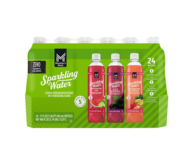 Member's Mark Sparkling Water Variety Pack 17 fl oz Bottles 24 Pack