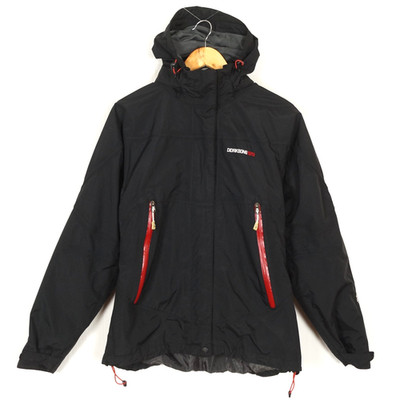 DIDRIKSONS Damen Jacke Größe EU38 (M) Schwarz Isoliert Full Zip Kapuze Polyamid