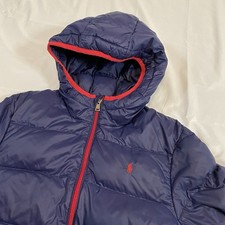 Polo Ralph Lauren Puffer Jacket Kids Size Large 14/16 Red Pony Big Polo Flag