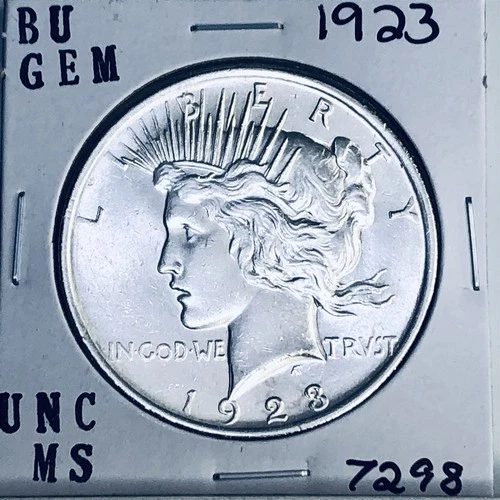 1923 P BU GEM PEACE SILVER DOLLAR UNC MS+++ U.S. MINT RARE COIN 7298