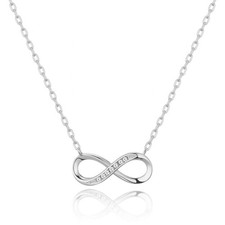 925 Sterling Silver Infinity Love Necklace Silver Plated Chain Gift Pendant