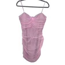 Pink Sparkle Ruched Mini Dress Windsor Fairycore Date Night Party Prom NWT