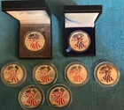 1 oz Silver Eagles Colorized X 8