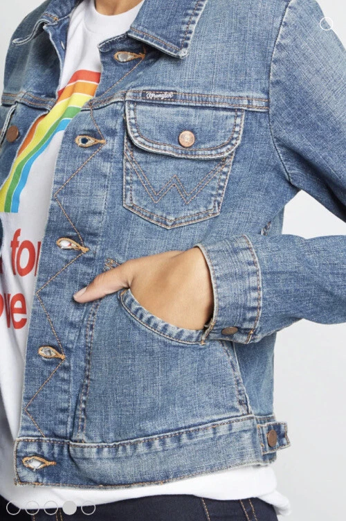 NWT Women's Wrangler x MC Dependable Denim Jacket - Medium Blue - Size 1X - Image 4 of 4