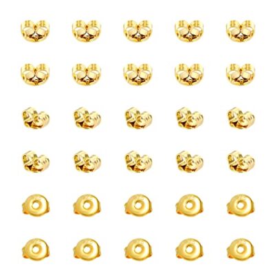 18K Earring Gold Backs Replacement Stud Post Butterfly Push