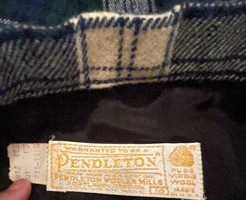 Falda midi vintage Pendleton pura lana a cuadros verde azul blanco marfil talla 10? LEER - Imagen 2 de 6