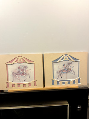 Two Toni M. Baley Signed Carousel Horse Prints - Unique Matte