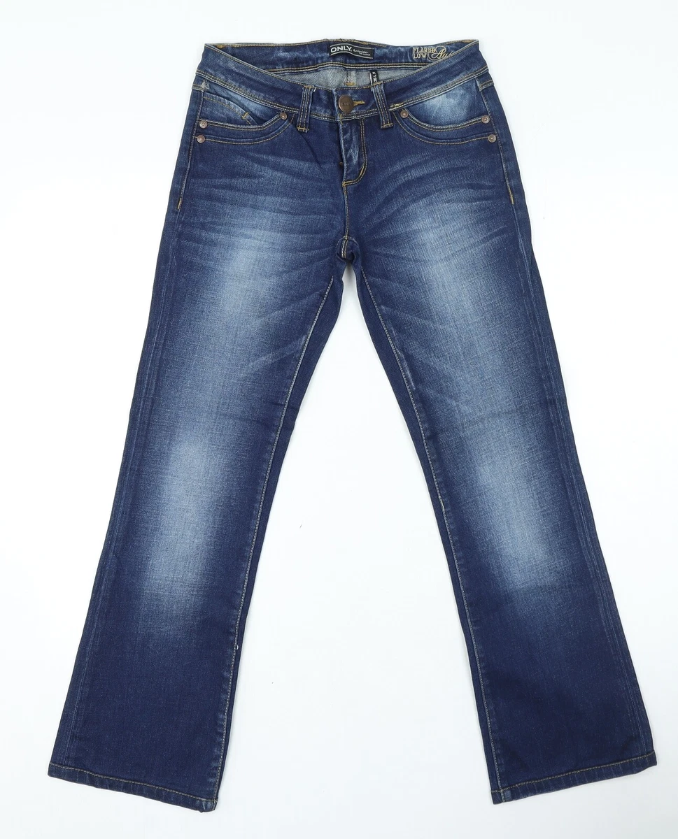 Only Womens Blue Cotton Wide Leg Jeans Size 26 in L34 in Regular Zip