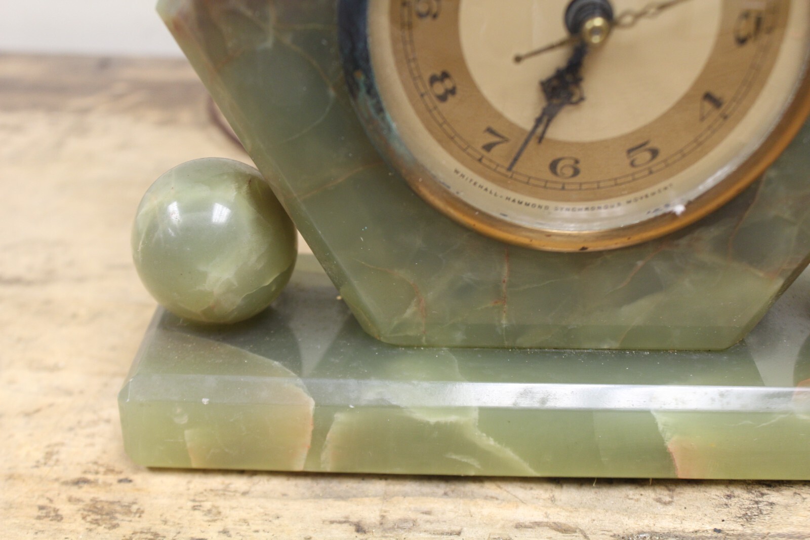 Antique Whitehall Hammond Art Deco Green Onyx Electric Clock eBay