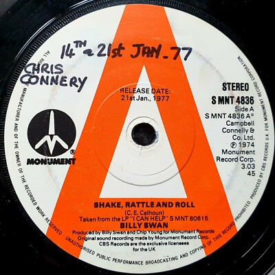 Billy Swan - Shake Rattle And Roll / I Got It For You - Ex Con 1974 Promo 7''