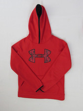 BOYS  UNDER ARMOUR COLD GEAR LOOSE FIT HOODIE, RED/BLACK, SIZE YOUTH LARGE