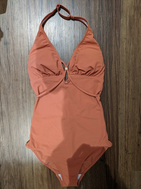 figleaves strapping halter shaping swimsuit