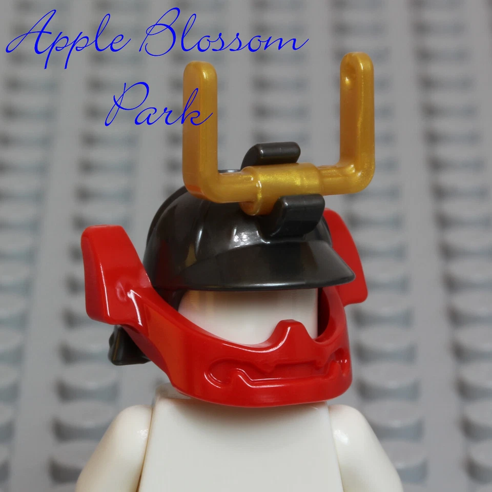 LEGO Ninjago Minifigura SAMURAI X CASCO Gris Perla Oscuro con Protector de Barbilla Ninja Nya Rojo Foto 2 de 4