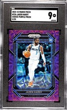 2022-23 Panini Prizm Jaden Hardy Rookie 5/20 Purple Choice SGC 9 Mint