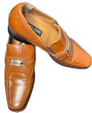 Stacy Adams Boy  s Brown Loafers Size 3M Slip On Dress Shoe Very Good Condition
