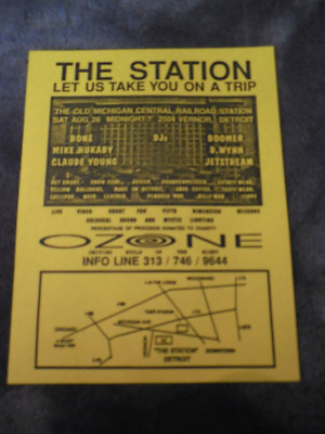 The Station Michigan Central Railroad Rave Party Flyer Detroit 1993 ...