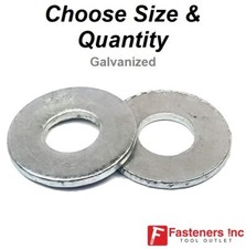 Hot Dipped Galvanized Flat Washers (USS) (Choose Size & Quantity)