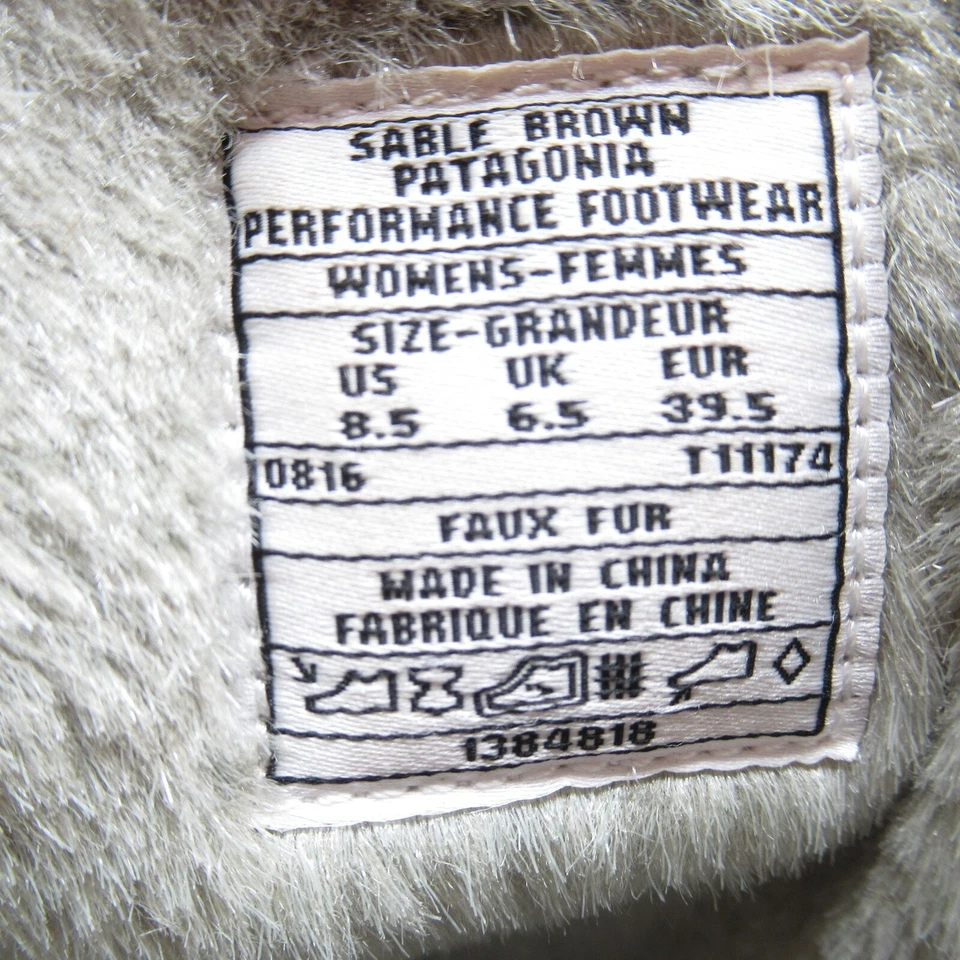 Botas Patagonia Wintertide para mujer 8,5 Sable marrón impermeables de piel sintética acolchadas Foto 4 de 4