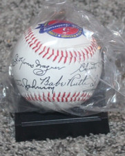 1936 First Hall of Fame Election Baseball  ( REPLICA SIGNATURES, Cobb, Ruth,Etc)