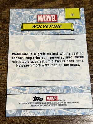 WOLVERINE 2024 Topps Chrome Marvel #88 | eBay