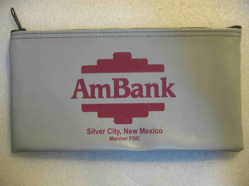 AmBank - Silver City, New Mexico - Zipper BANK Deposit MONEY BAG
