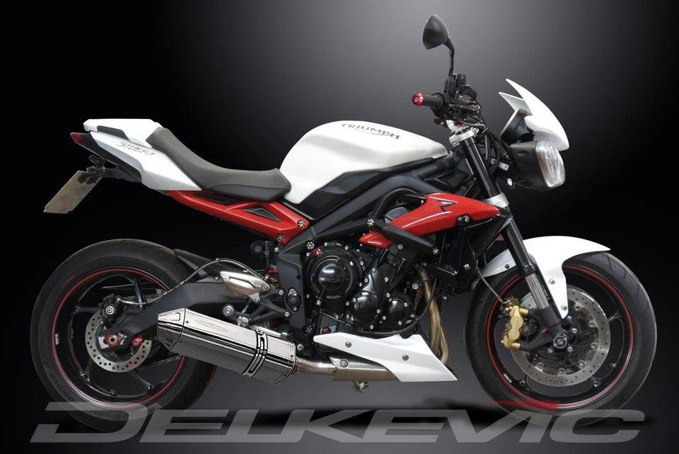 Silenciador de escape Triumph Street Triple 675/R 13-16 Slip On 13" Tri-Oval acero inoxidable Foto 4 de 4
