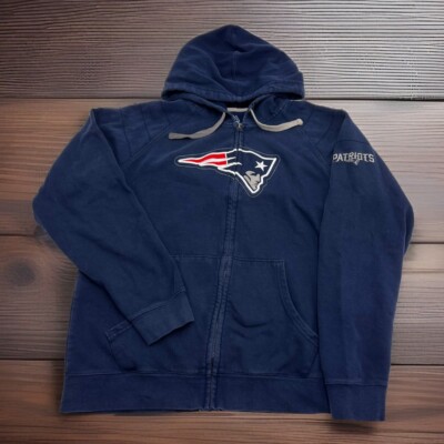 New England Patriots Full Zip Hoodie Jacket Men's M Navy Blue