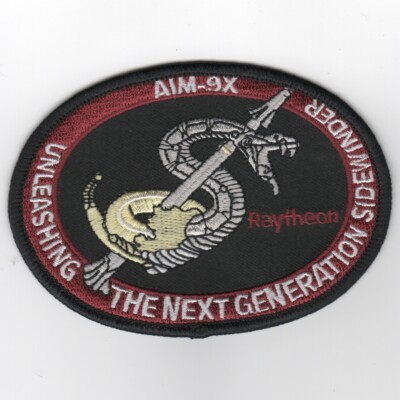 4'' USAF AIR FORCE AIM-9X RAYTHEON MISSILE SIDEWINDER EMBROIDERED JACKET PATCH