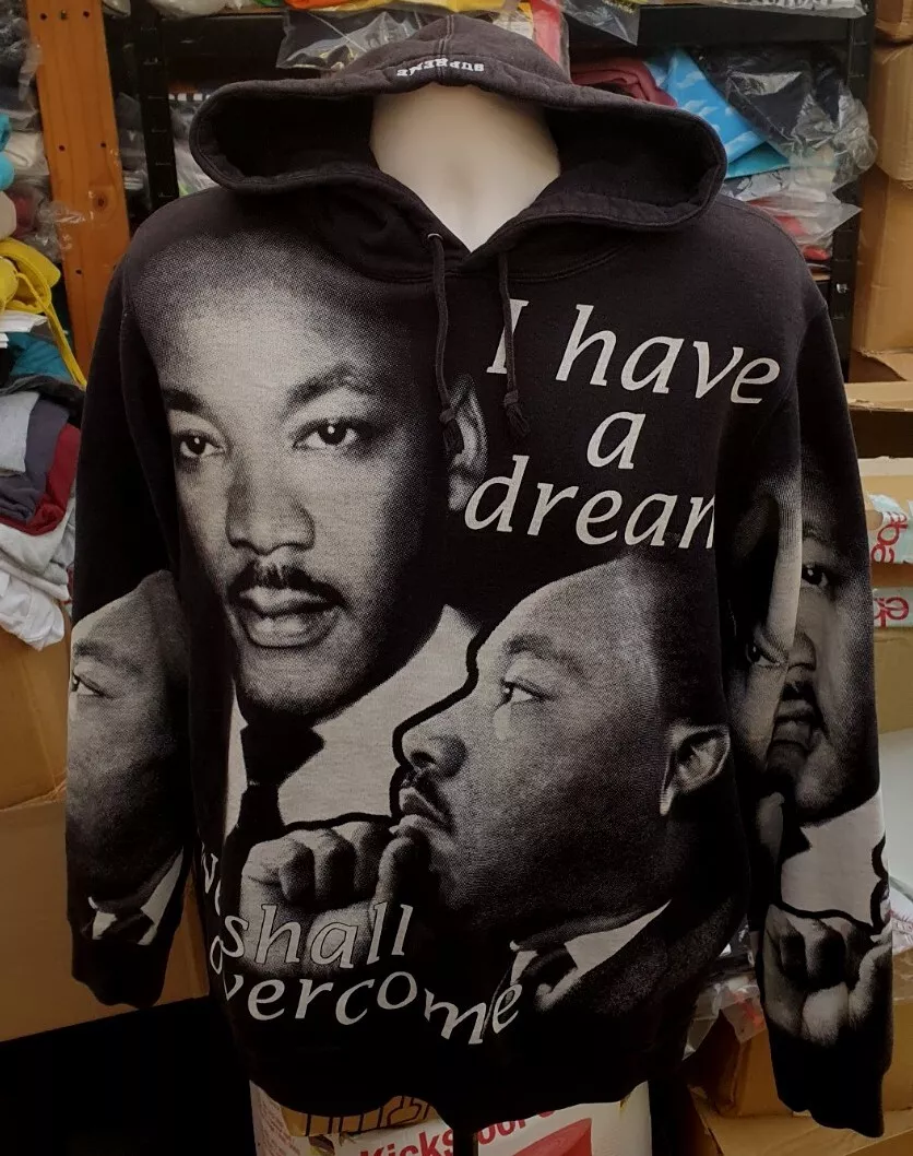 SS18 Supreme MLK black hooded sweatshirt size M medium hoodie Martin Luther King