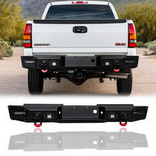 Vijay For 1999-2006 Gmc Sierra 25003500 Steel Rear Bumper Wled Lightsd-rings