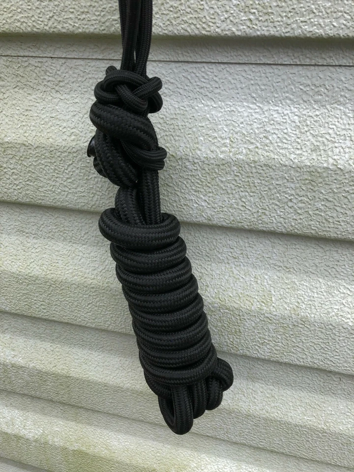 Soporte de cuerda de entrenamiento de caballo natural rojo de 4 nudos y cuerda de plomo de 8 pies Yearling COB 4327 Foto 4 de 4