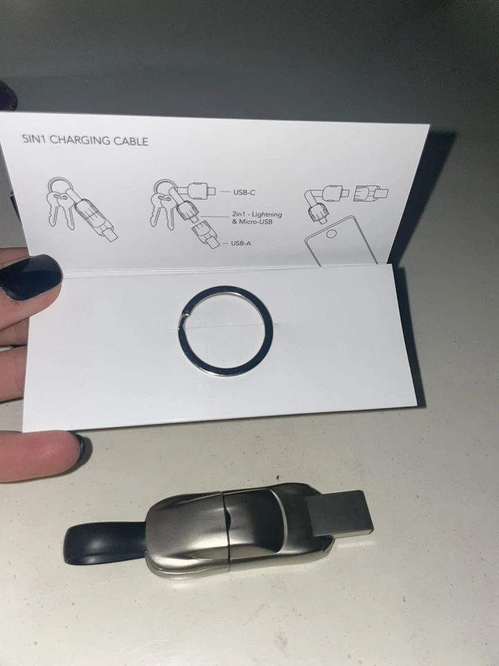 Porsche Taycan Keychain 5 in 1 Lightning/Micro-USB, USB-A  and USB-C Converter  - Image 4 of 4