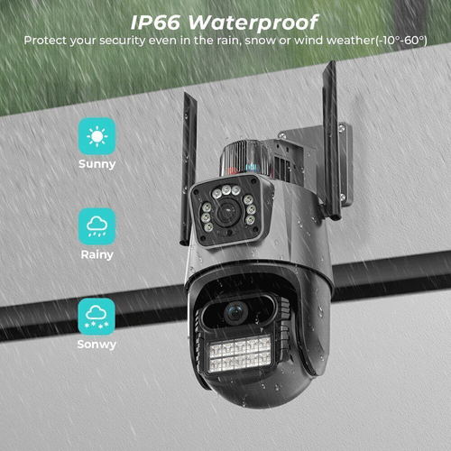 Dual Lens WiFi IP Camera Wireless Outdoor CCTV PTZ Home Security IR Cam ICSEE - Picture 8 of 17