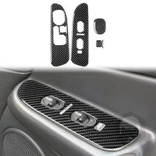 4Pcs Window Lift Switch Panel Cover For RAM 1500 2500 3500 2002-05 Carbon Fiber