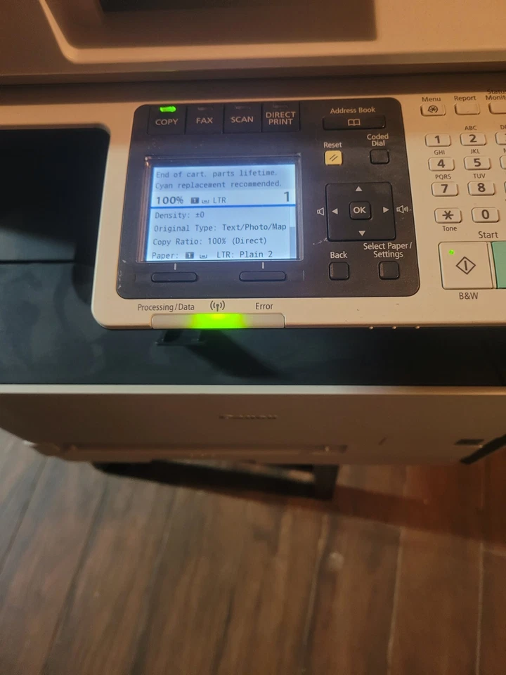 Canon Color Imageclass MF8280CW MFP Wireless Network with toners.Low on cyan - Image 2 of 4