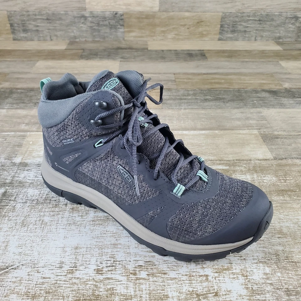 Keen Teradora II Damen Wanderschuhe Gr. 10 Magnet Ocean Wave Schnürschuhe wasserdicht