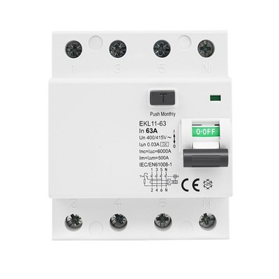 Fi Circuit Breaker 40A 30mA 4 Pole RCCB Residual Current Circuit Breaker Type A Conductu...
