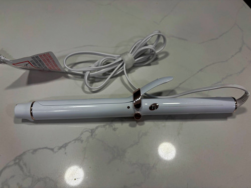 T3 SinglePass Curl White 1 in Ceramic Curling Iron w/ Clamp 410°F 5 Settings