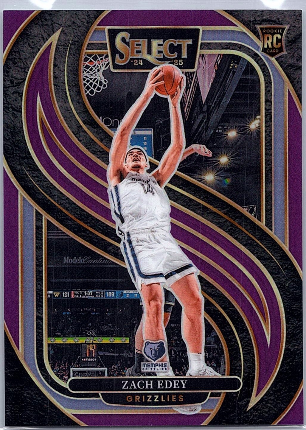 Zach Edey 2024-25 Select Purple Prizm Premier Level Rookie /99 RC