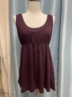 Esprit deep purple sleeveless top with scoop neckline and elastic waistband M