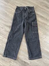 Vintage Black Fubu Jeans, Size 16 Cargo Jeans Y2K
