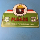 Vintage Forest Service Sign - Smokey Bear Please Prevent Gas Porcelain Sign