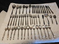 Vintage 50 Piece Holmes Edwards SILVERPLATE SERVING SET FLATWARE Romance