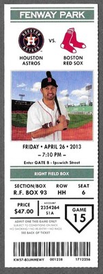 April 26 2013 Boston Red Sox vs Houston Astros ticket stub