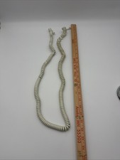 1970'S Vintage Handset Cord Color cream for Desk or Wall Phone