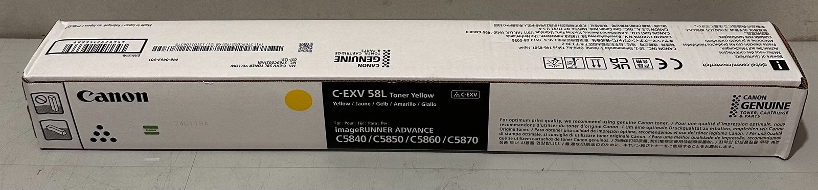 Toner jaune Canon C-EXV 58L original résolvant les problèmes de traces sur imageRUNNER DX