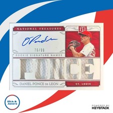2019 National Treasures Daniel Ponce de Leon /99 #44 MEM Auto RC Cardinals
