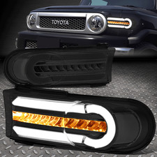 For 07-14 Fj Cruiser 3d Led Drlsequential Turn Signal Bumper Light Smokedclear
