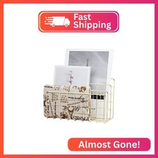 YiePhiot Desktop Mail Organizer File Organizer for Letters 3 Slot, Gold